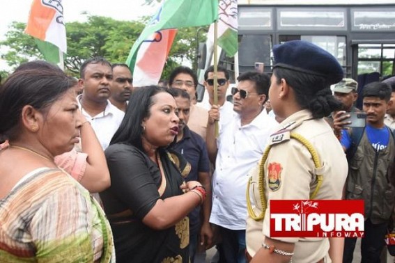 Congress National Woman Leader was Assaulted by West Agartala PS OC-Subrata Chakraborty